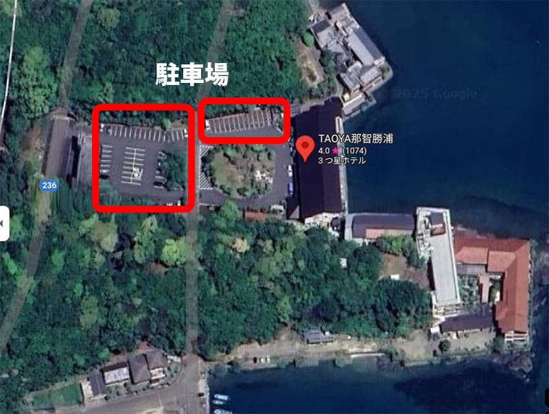 TAOYA那智勝浦の駐車場