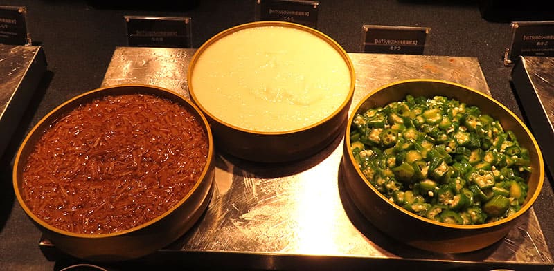 なめ茸、とろろ、オクラ