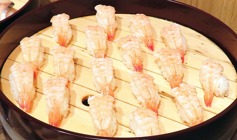 蒸し海老握り